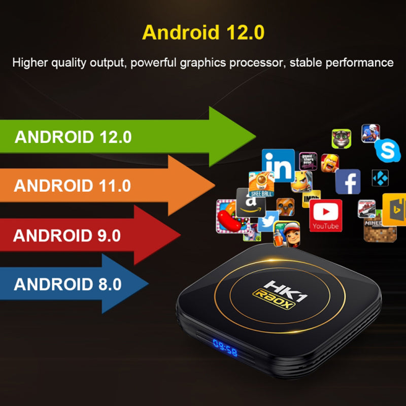 HK1 RBOX H8S 4K Ultra HD Smart TV Box Dual band WiFi Android 12.0 TV Box (2GB 16GB) HK1 RBOX H8S 4K Ultra HD Smart TV Box Dual band WiFi Android 12.0 TV Box (2GB 16GB)